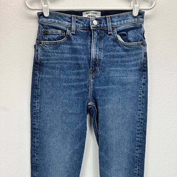 Reformation Liza High Rise Straight Cropped Jeans Laguna Size 25 - Picture 4 of 16